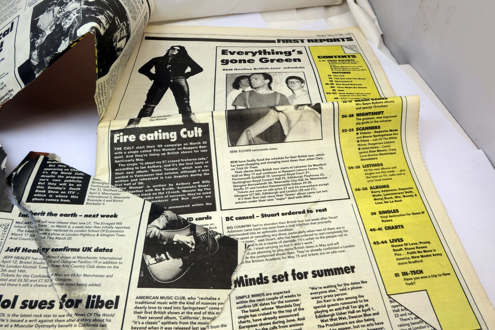 SOUNDS NEWSPAPER March 11 1989 music