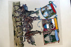 KNIGHT Flag Bearer HAND COLORED ENGRAVING large 21X24"