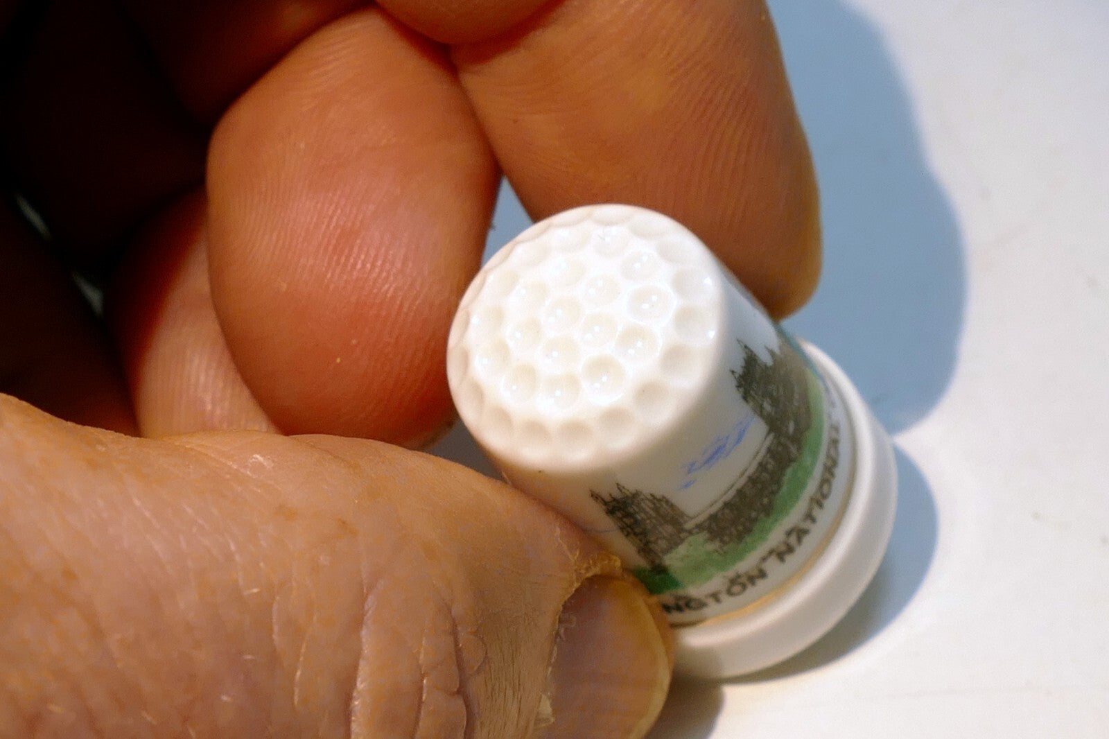 Porcelain Thimble Souvenir Washington National Cathedral USA