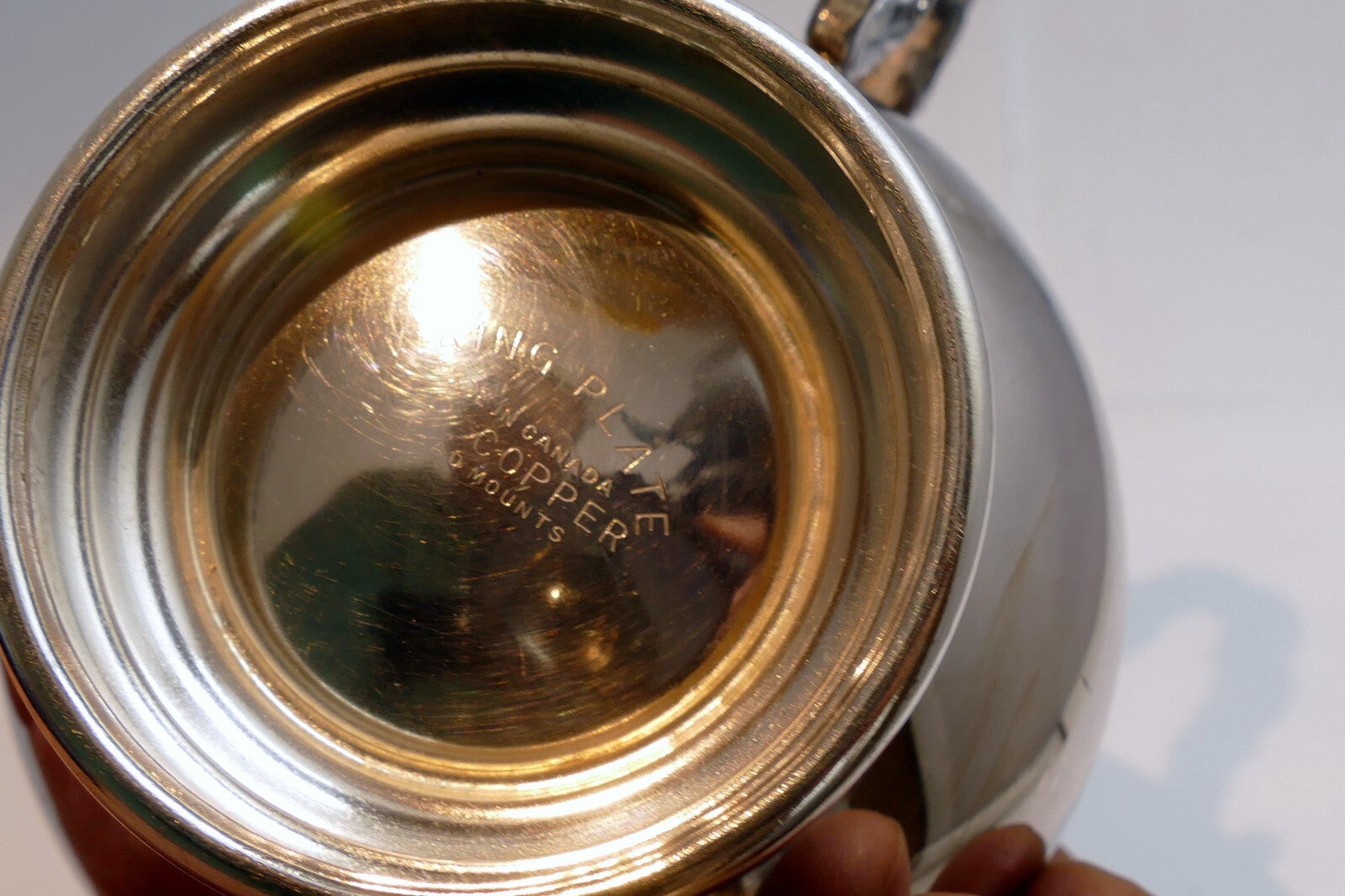 VIKING SILVER  PLATE E P COPPER CREAMER made in Canada  Lead Mounts for Tea