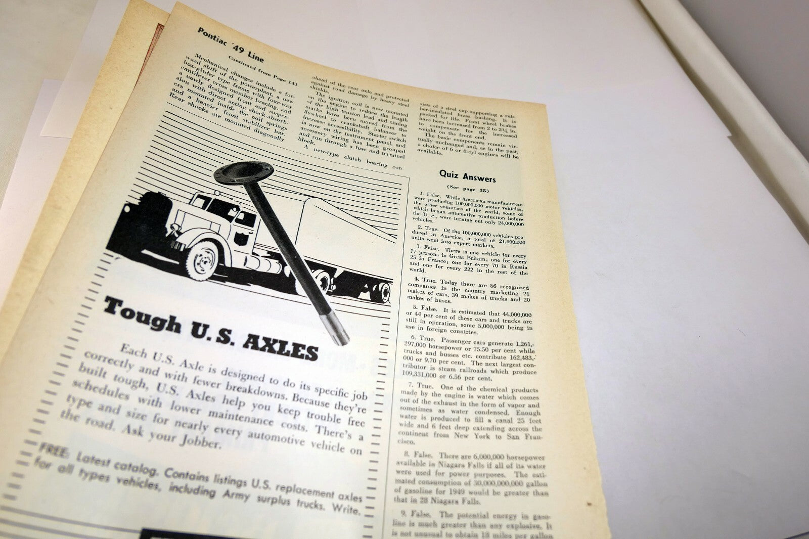 Pontiac sedan 1949 clippings review article Commercial Car Journal