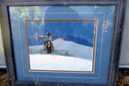 GALE RUNNING WOLF SR "WINTER HUNTER" SIGNED Acrylic Painting Blackfeet Native US