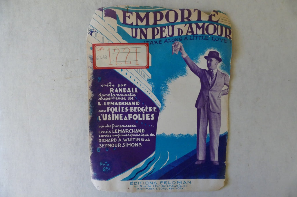 Emporte un peu d'amour sheet music 1931, louis lemarchand, richard a whiting, seymour simons