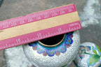 Cloisonne Ginger Jar with top lid enamel brass 3X3.5" small