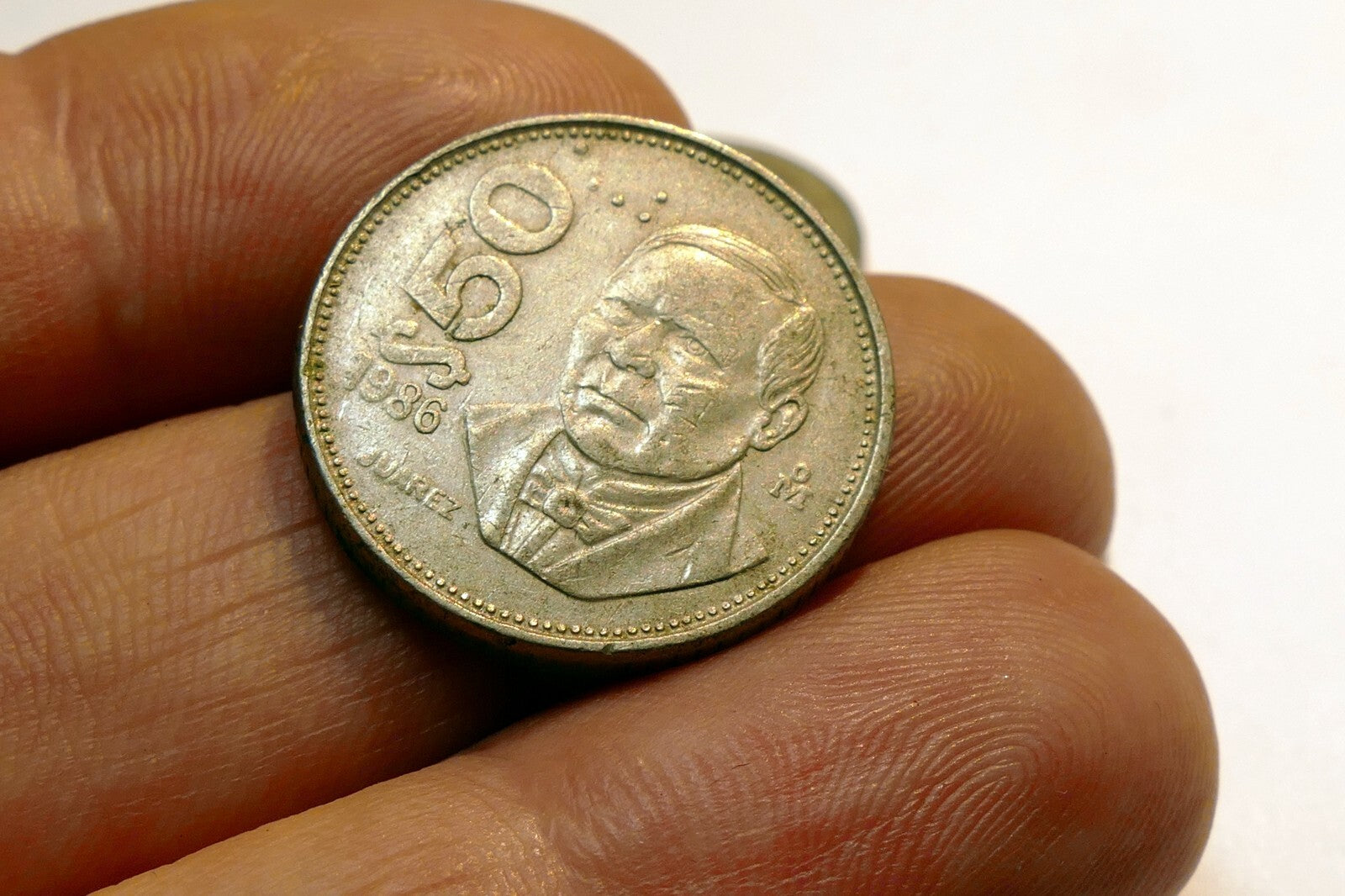 150 Mexico 50 X 3 Pesos Coin Benito Pablo Juárez García - pack lot of three 1986