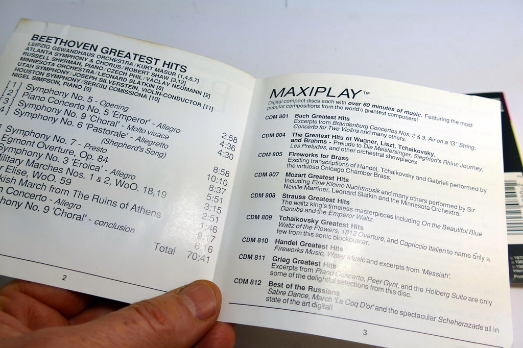 INLAY Cover ART Only - NO Case or CD included Beethoven Greatest Hits Maxiplay