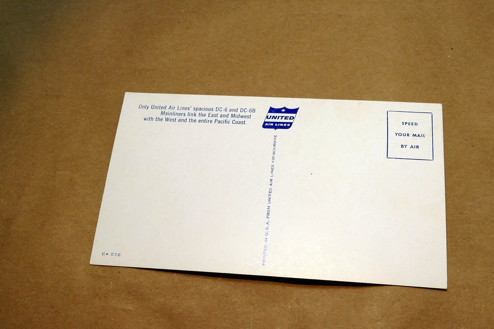 1950s Flying Best United Airlines DC-6 DC-6B ADD Postcard unposted