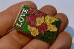 USPS Love Series (Love Birds) 45c US Stamp Collectible Roses Enamel Pin - MINT