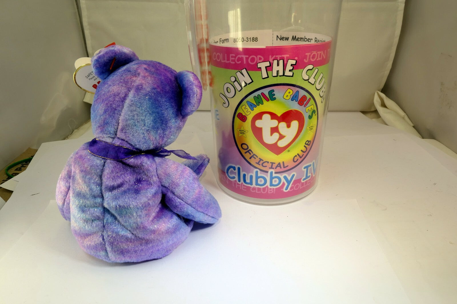 TY Beanie Babies "Clubby IV" USA 8" with Official Club button badge surprise 