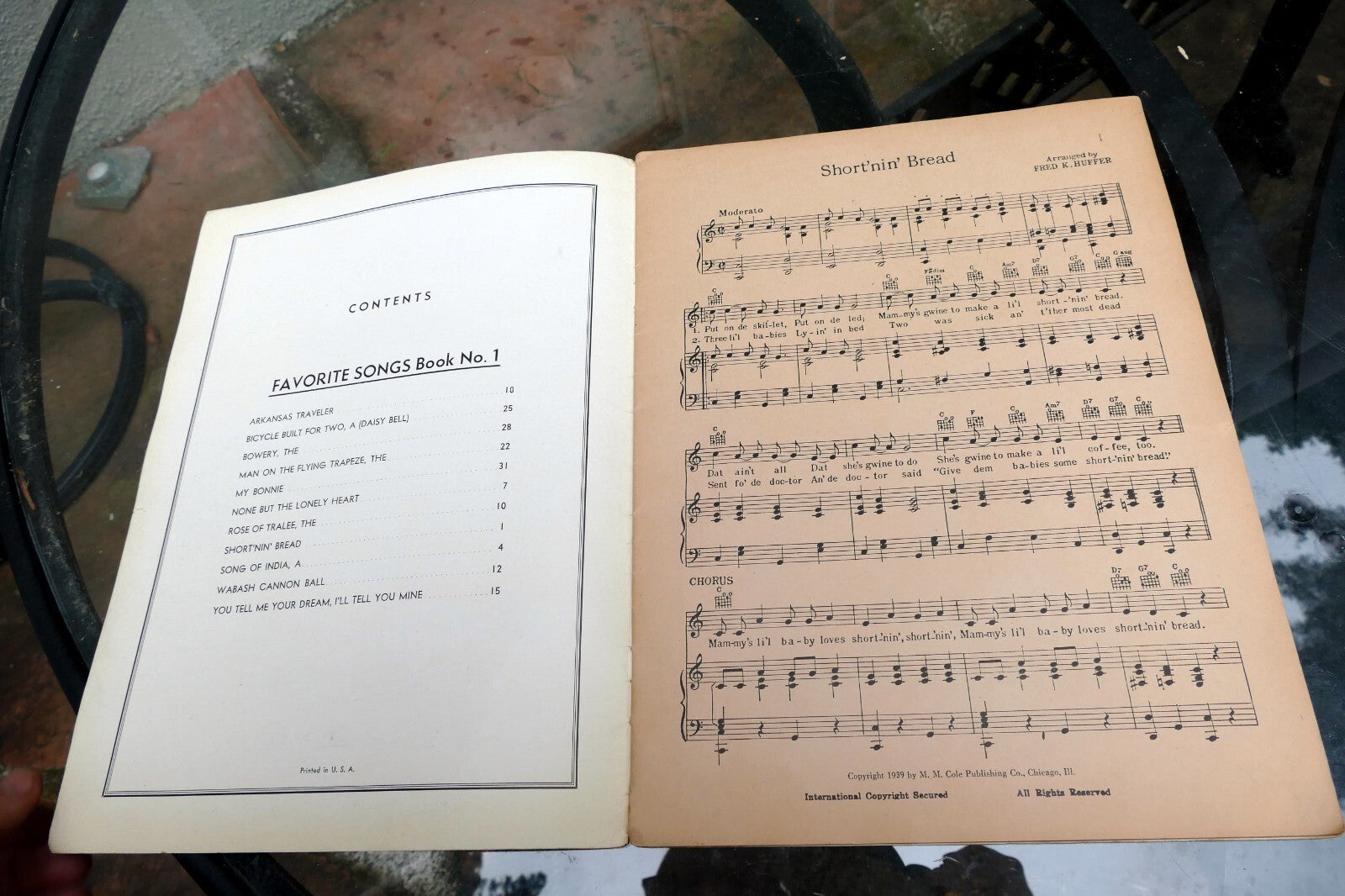 Modern Library Favorite Songs Book No 1 Sheet Music 1939 Cole Publishing Chicago