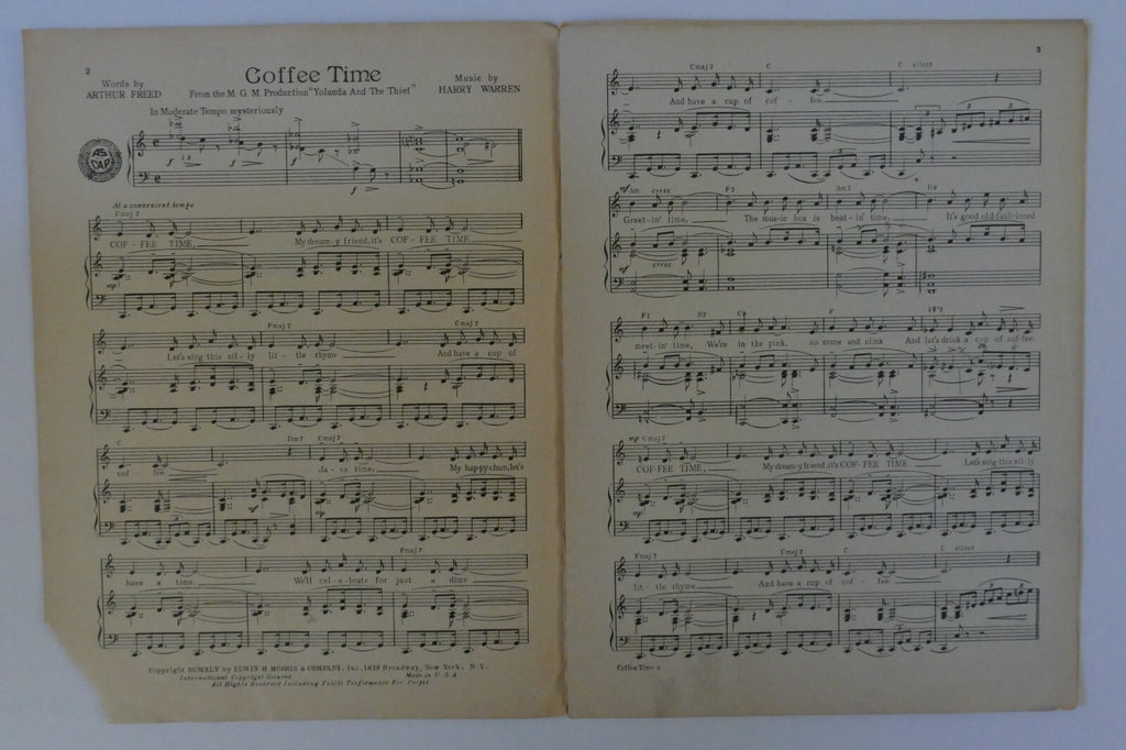 Coffee Time, 1945, from "Yolanda And The Thief''by Arthur Freed and Harry Warren