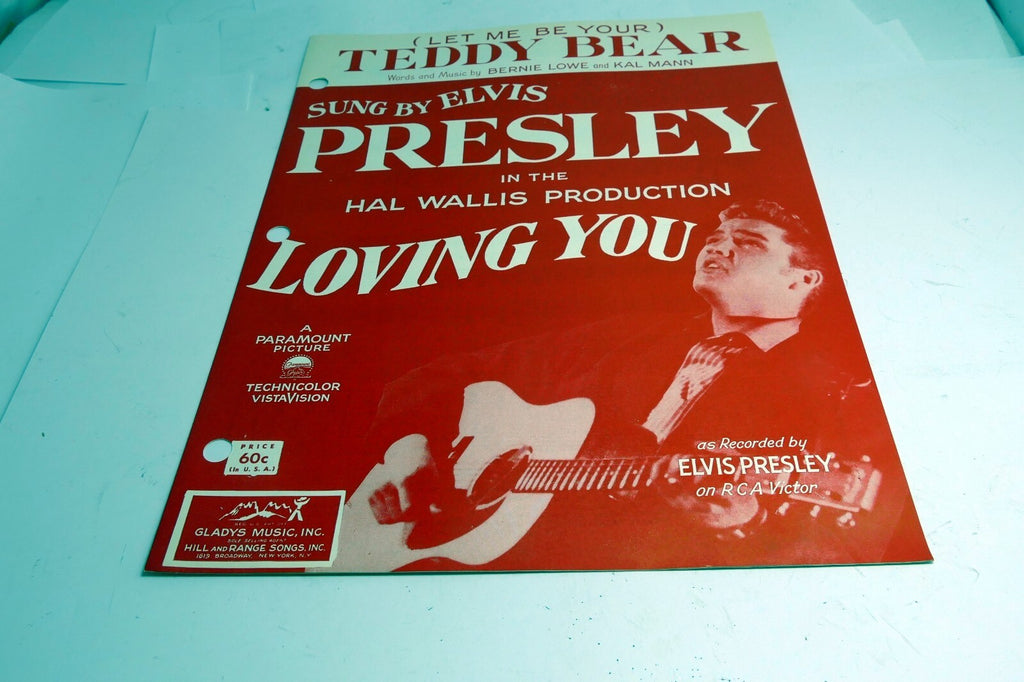 Teddy Bear by Elvis Presley Lowe Mann 1957  Sheet Music
