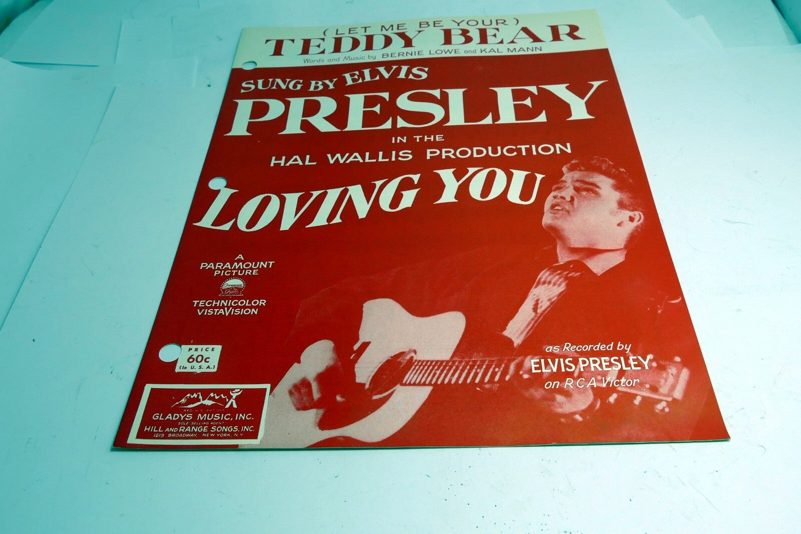 Teddy Bear by Elvis Presley Lowe Mann 1957  Sheet Music
