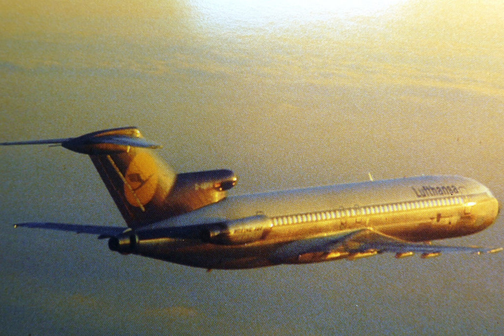 Lufthansa sunset view airlines airplane sky postcard unposted 4"x 6" continental