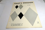 That's Enough by Ray Charles  1959  Sheet Music