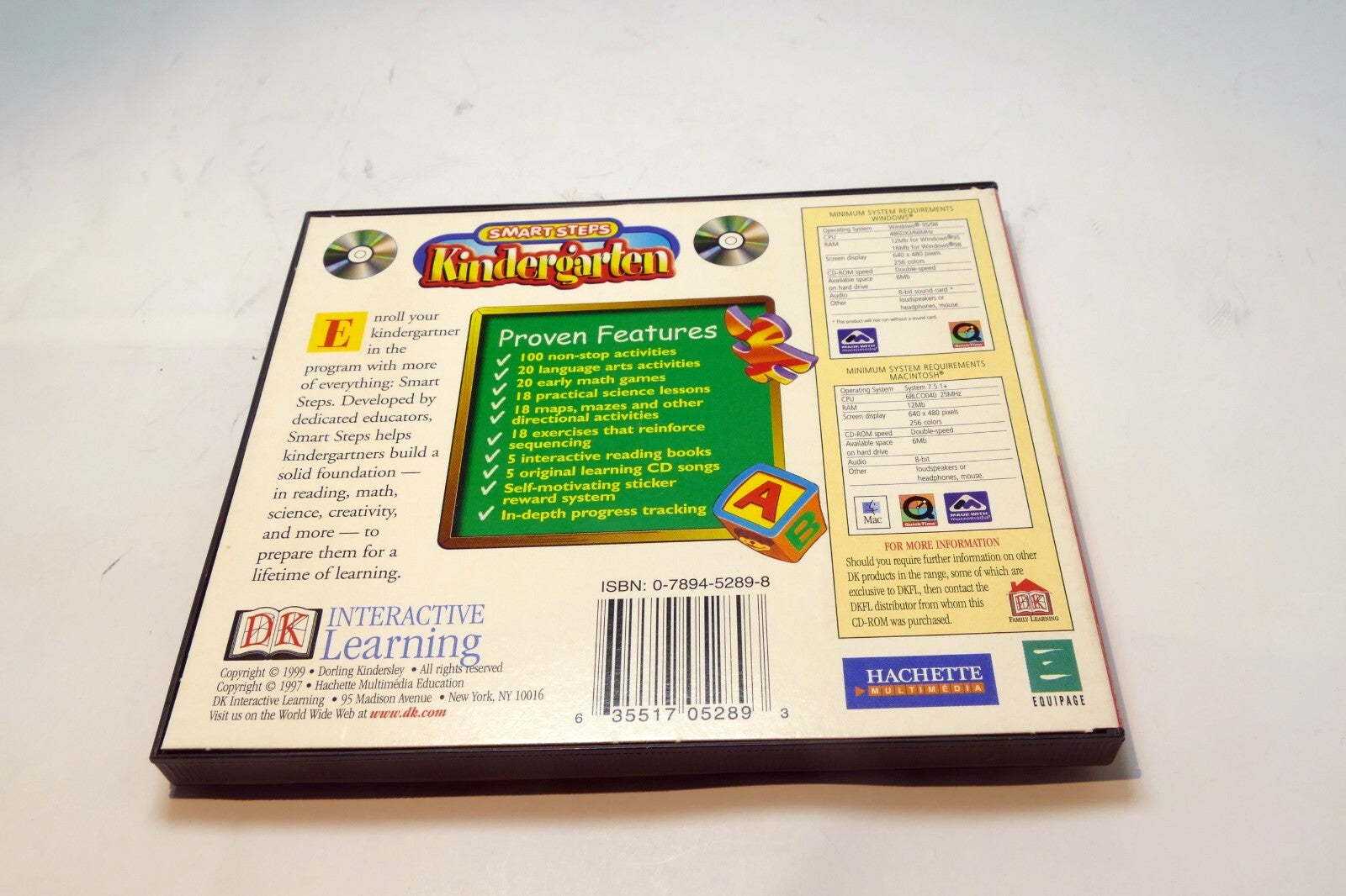 DK Smart Steps Kindergarten Pc Mac New Cd Rom for Windows 95 98