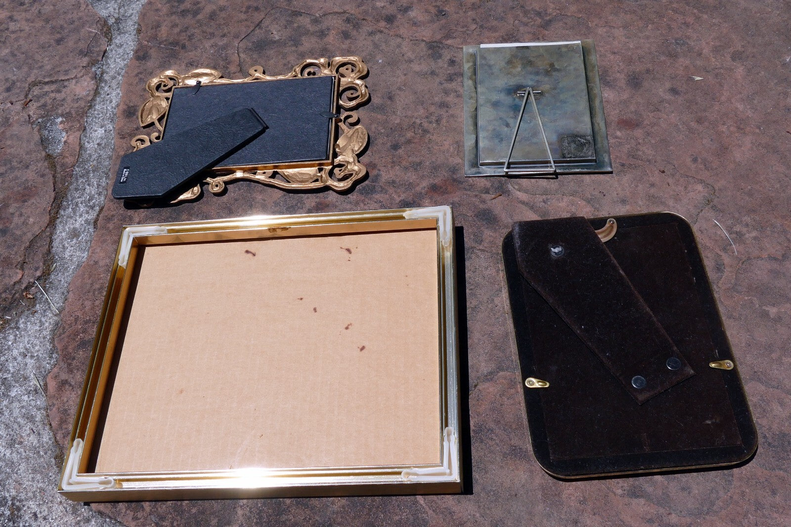 4X5  5X7 8X10"  Picture Photo Frame Metal gold tone with glass Pack of 4 mix lot