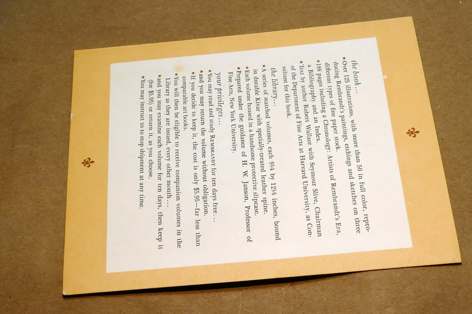 Postcard Jan Six Wood By Rembrandt picture 4X5" 10X13cm