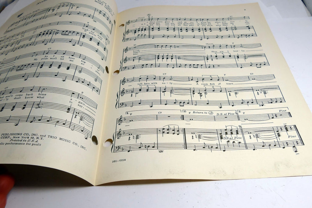 Room Full Of Tears  Doc Pomus Mort Shuman  1961  Sheet Music The Drifters