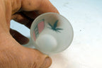 Vintage Amsterdam Shot Frosted Glass 1.5 oz with marihuana leath