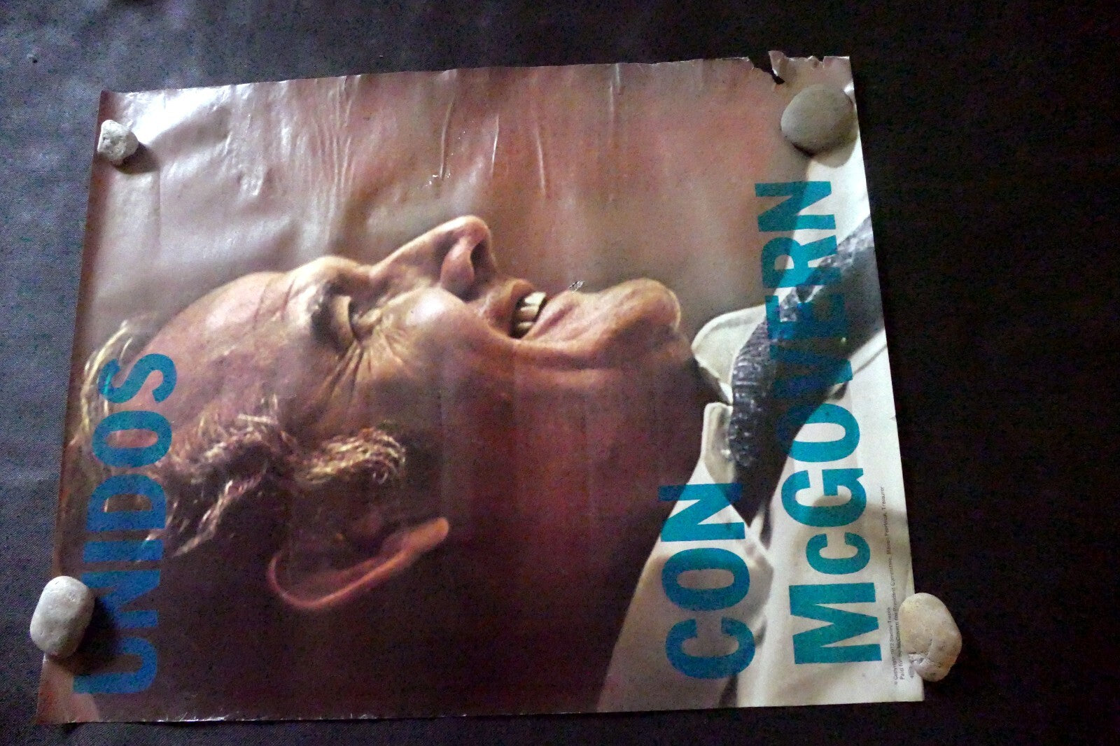 UNIDOS POSTER George McGovern For President 1972 Original 21x28" vintage
