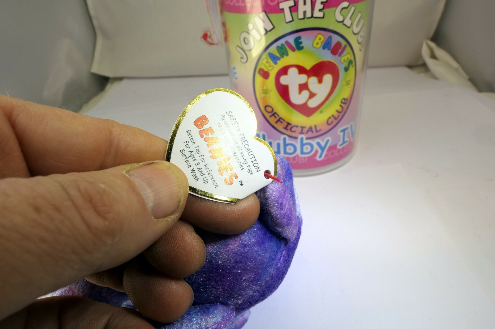 TY Beanie Babies "Clubby IV" USA 8" with Official Club button badge surprise 