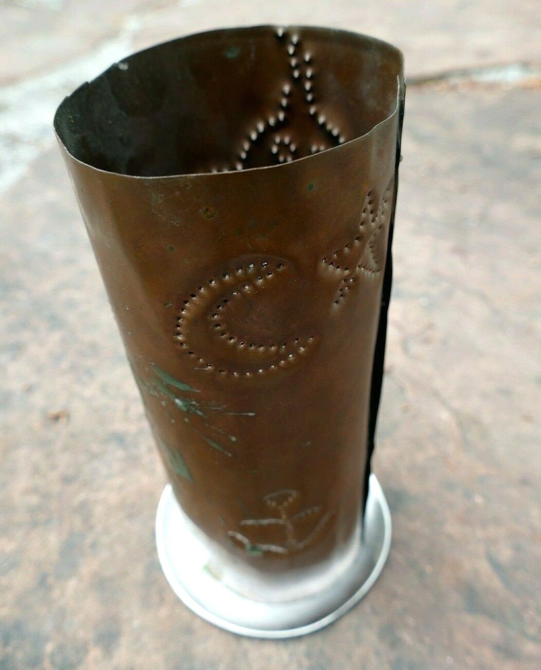 Bronze metal cover incense burning burner vintage home made with stars eye moon