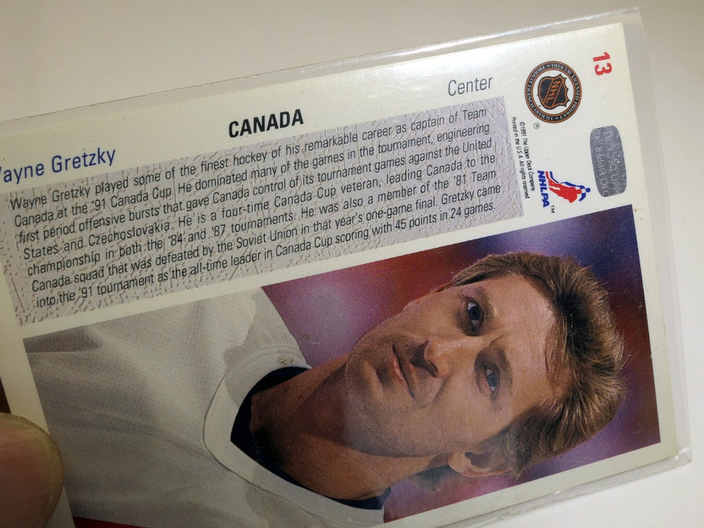 1991 1992 Upper Deck Trading Card # 13 Wayne Gretzky Canada Center