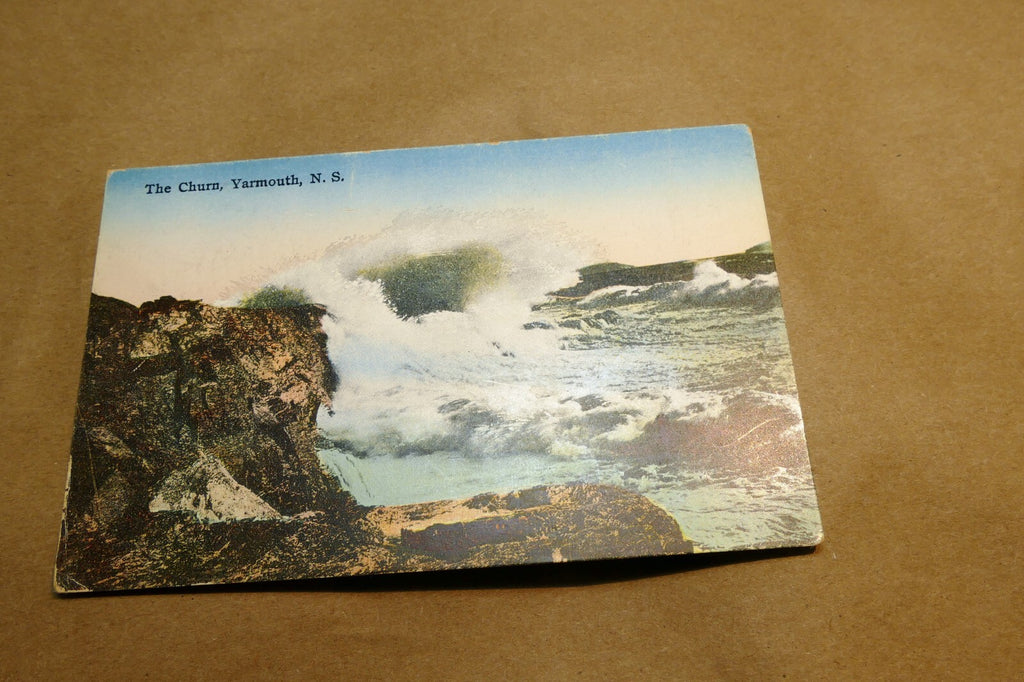 The Churn Yarmouth N.S. Canada waves beach postcard 1906 - unposted