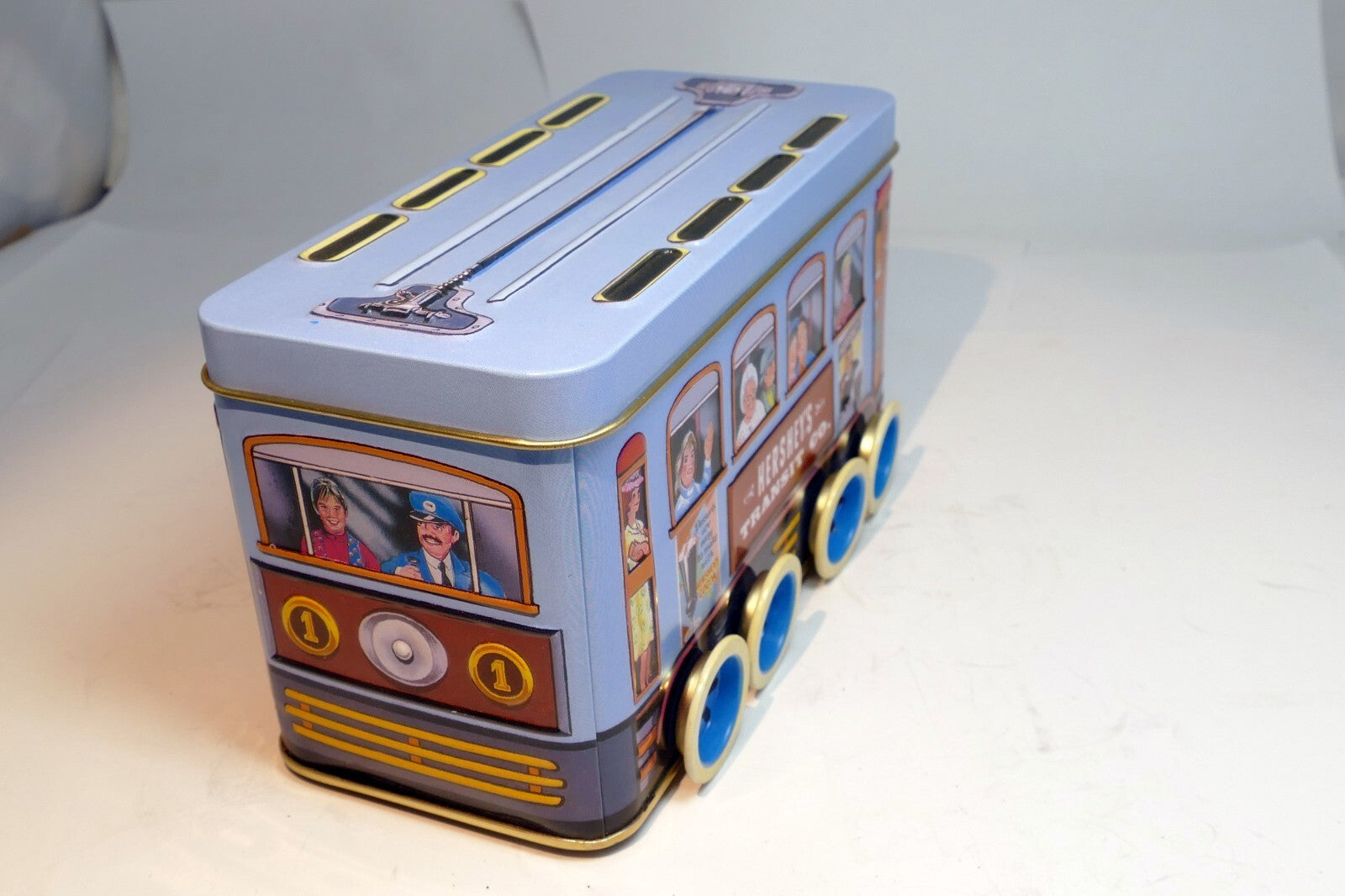 Hershey's Transit Co. Vehicle Series Canister #2  Trolley Tin Metal with Wheels