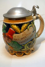 Gerz German Musical Beer Stein Mug w/ Music box 4X6" "THE GANG'S ALL HERE"