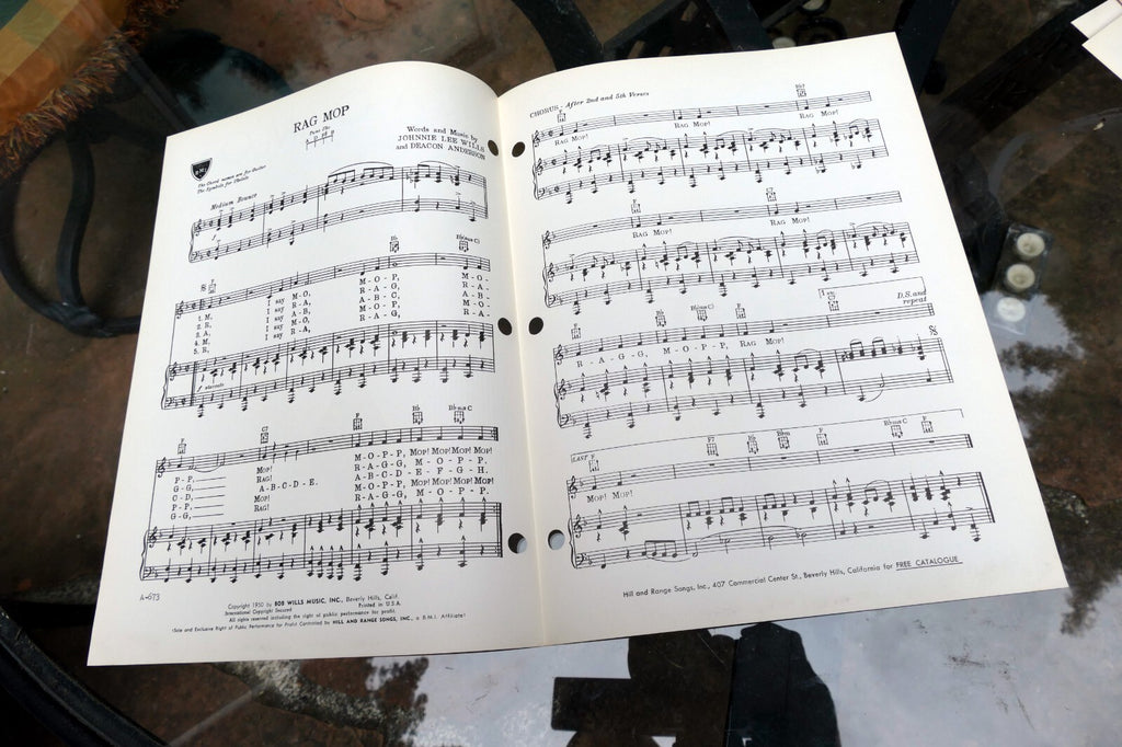 Rag Mop Johnnie Lee Wills Deacon Anderson  1950  Sheet Music Boys