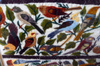 Large Bird Finch Cardinal Cross Stitch Needle Point Folk Art 15X15" Framed