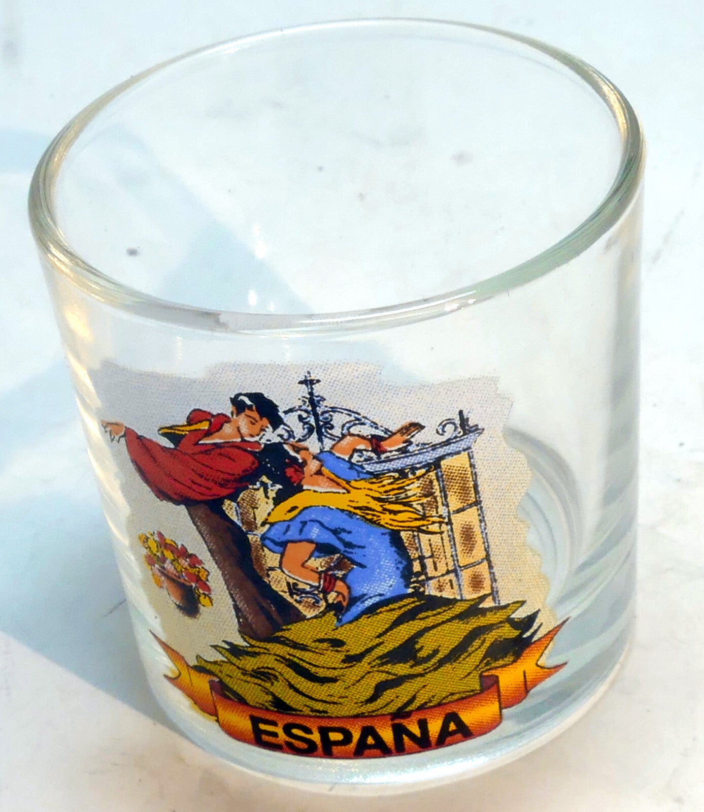 Espana shot glass souvenir with flamenco dancers