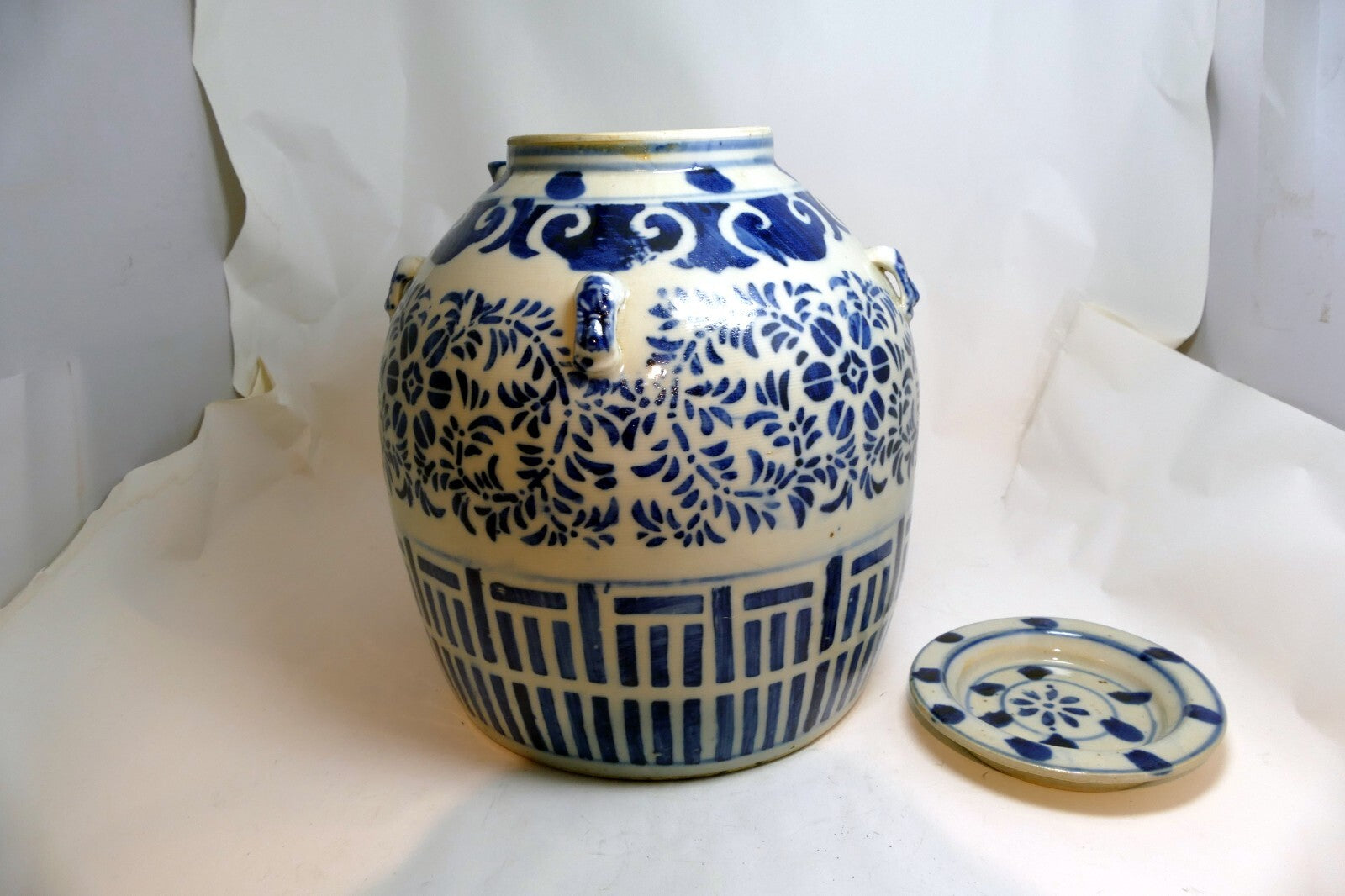 Chinese Qianlong Nian Zhi Blue & White Porcelain Large Wedding Teapot