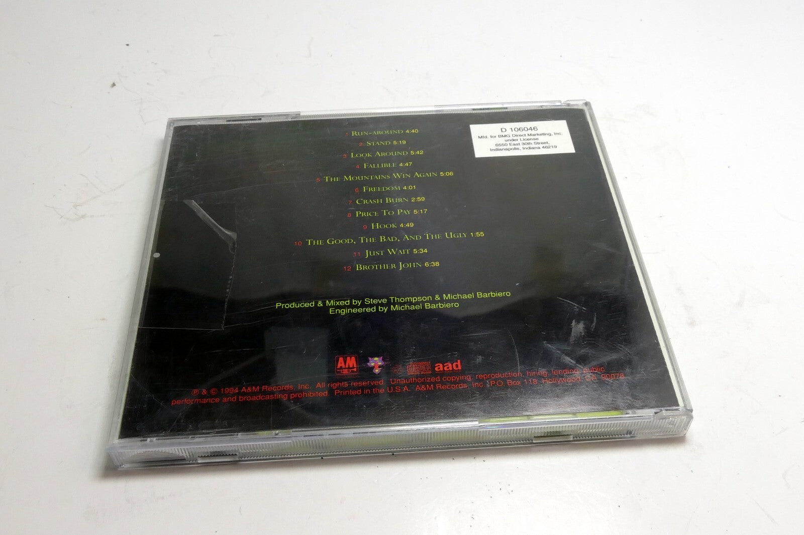 Blues Traveler Music CD - Four 31454 0265 2 1994 A&M Records