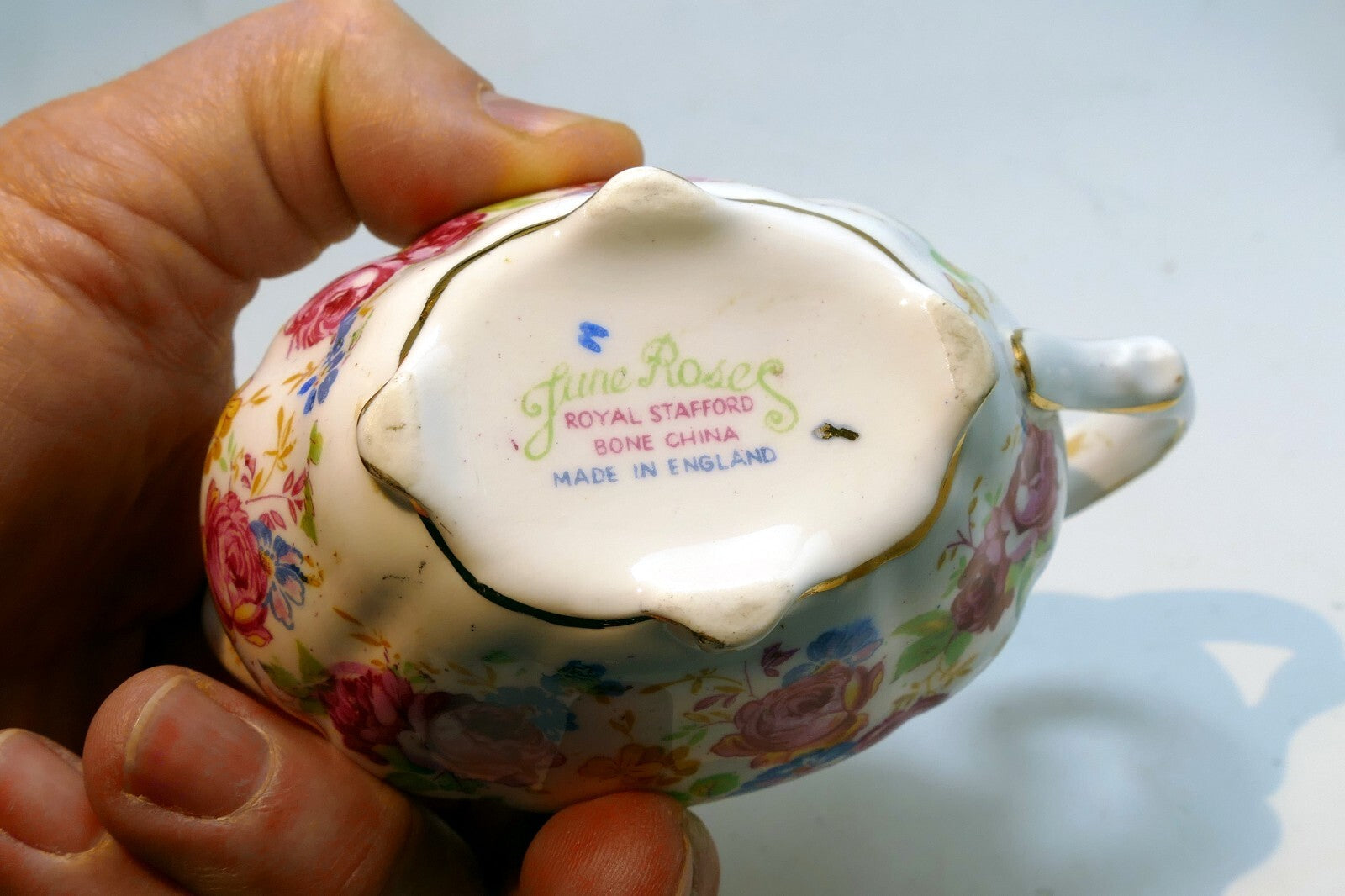 Royal Stafford Creamer pitcher  only ~June Roses~ Bone China made in England
