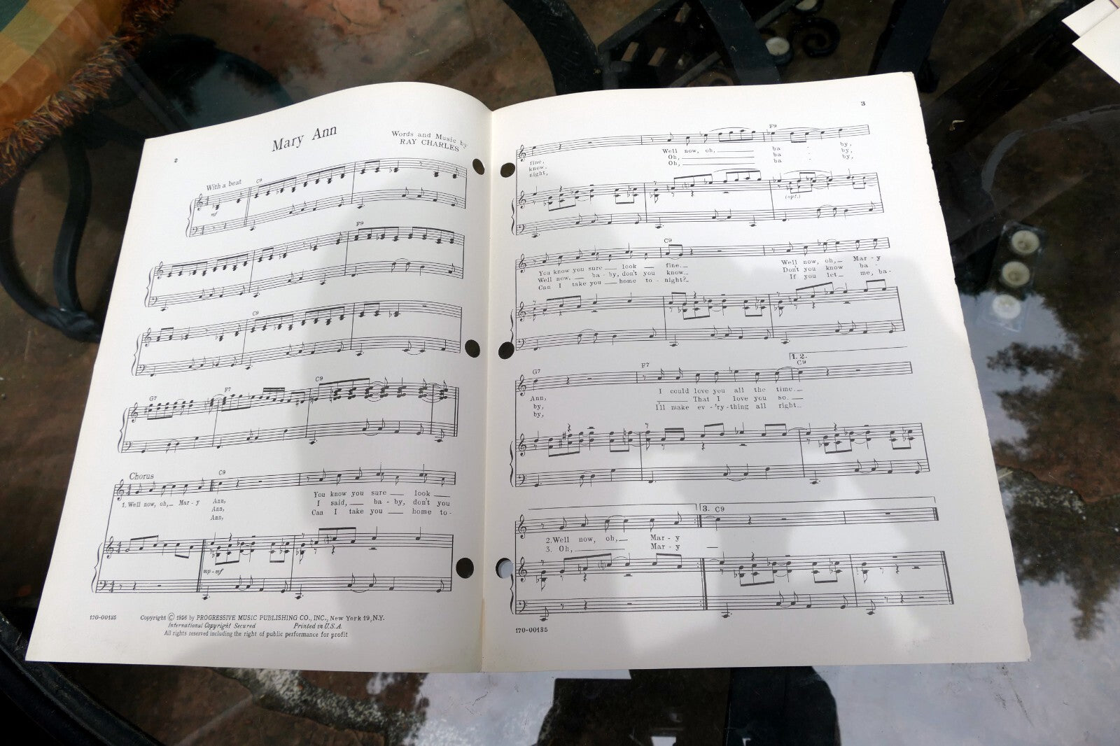Mary Ann  Ray Charles  1956 Sheet Music