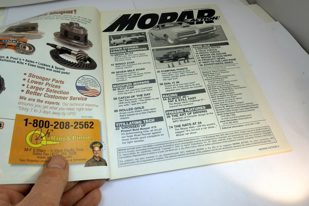 MOPAR Action Magazine April 2005 1971 Hemi Super Bee , Hemi Challenge 