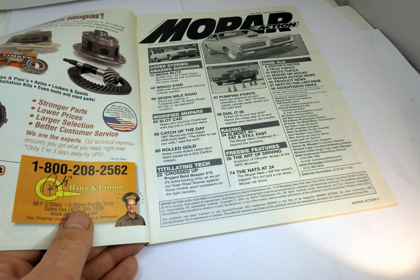 MOPAR Action Magazine April 2005 1971 Hemi Super Bee , Hemi Challenge 