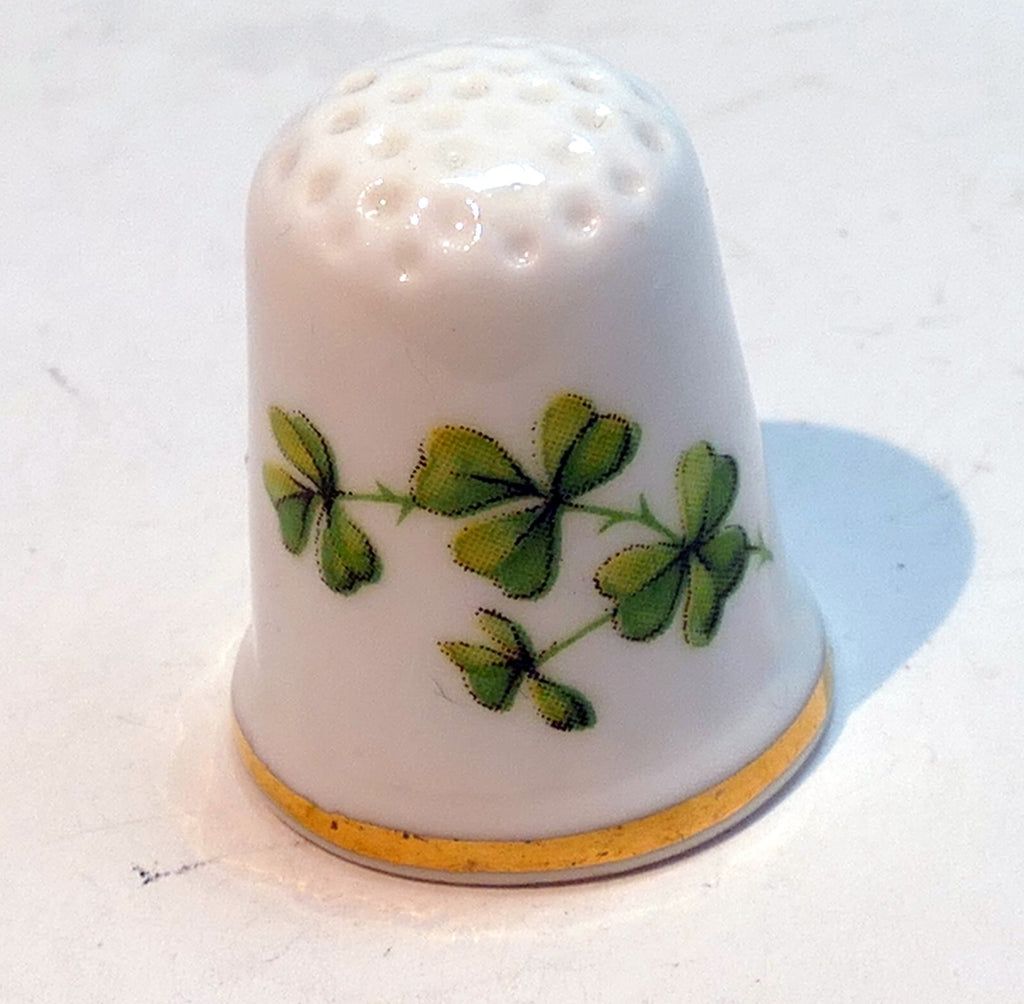 Countess Fine Bone China Floral Finger Ceramic Sewing Thimble Shamrock