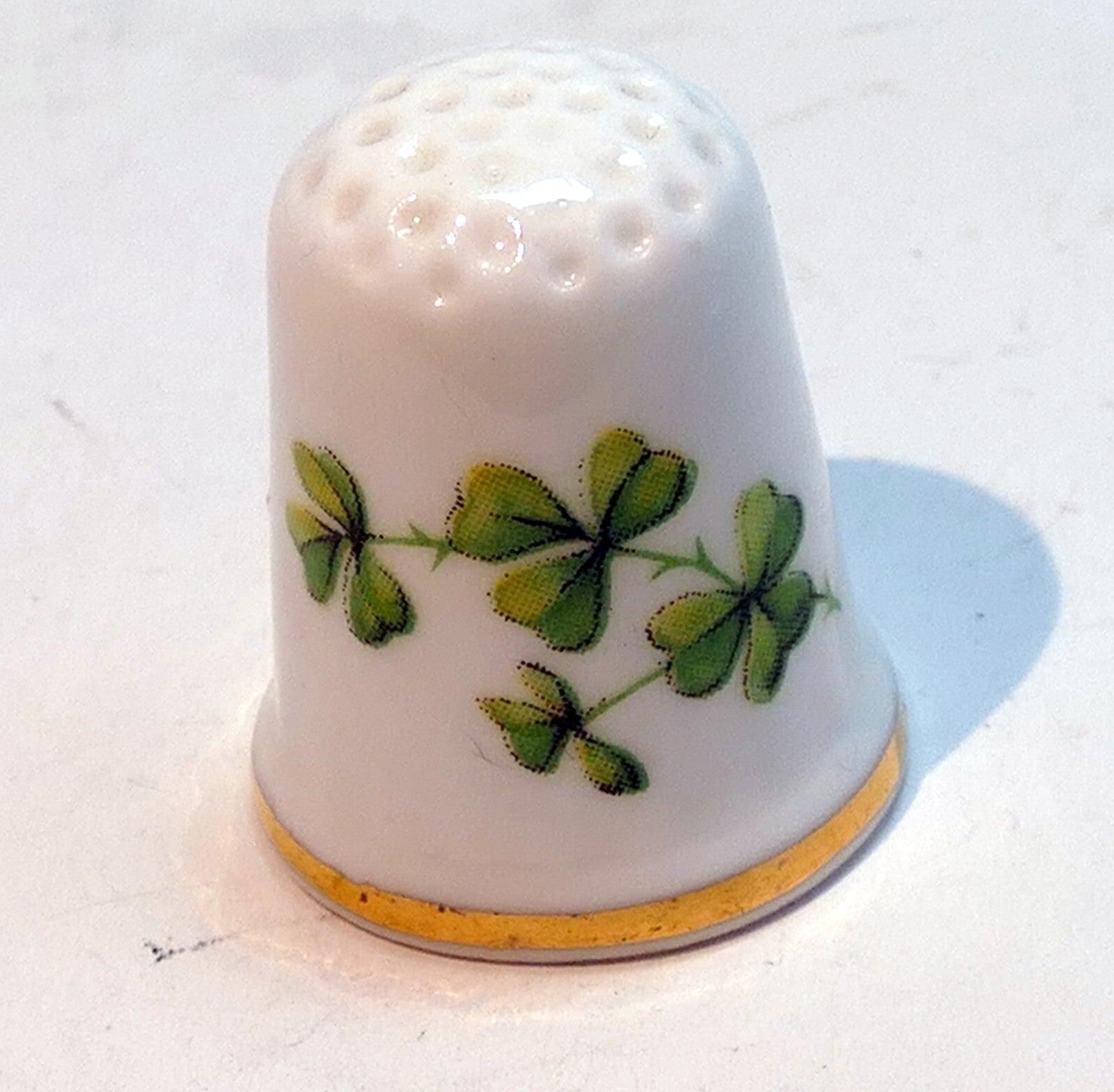 Countess Fine Bone China Floral Finger Ceramic Sewing Thimble Shamrock