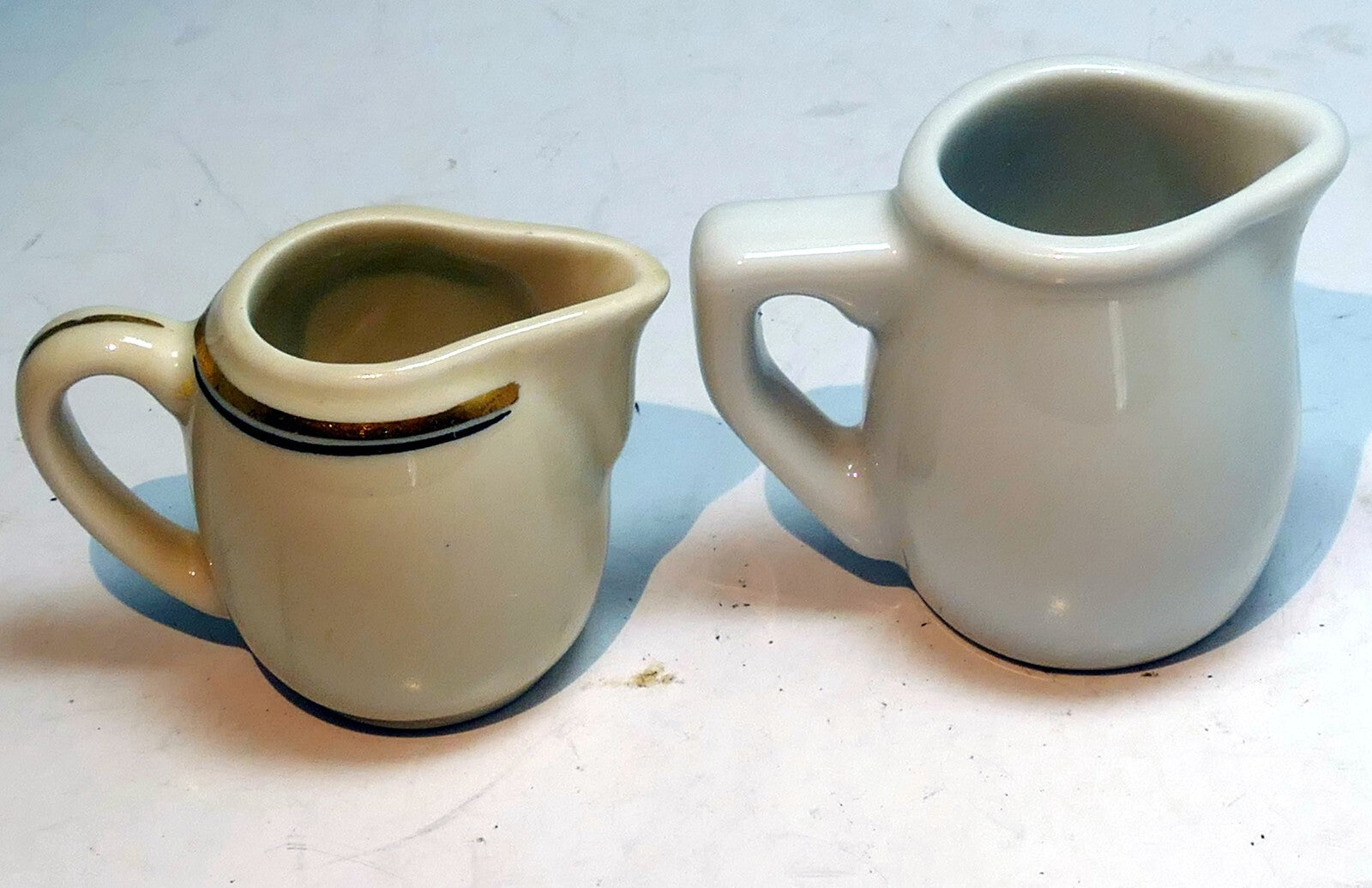 Suisse langenthal mini cream pitcher miniature set of two white porcelain
