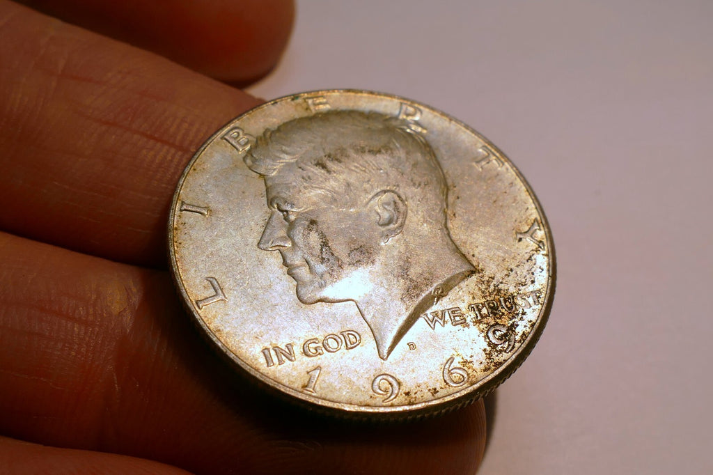1969 - D Kennedy  half dollar coin US 40 % SILVER 60 % Copper