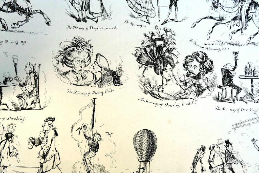Old ways and new ways no 2 henry heath caricature print 1840 victorian