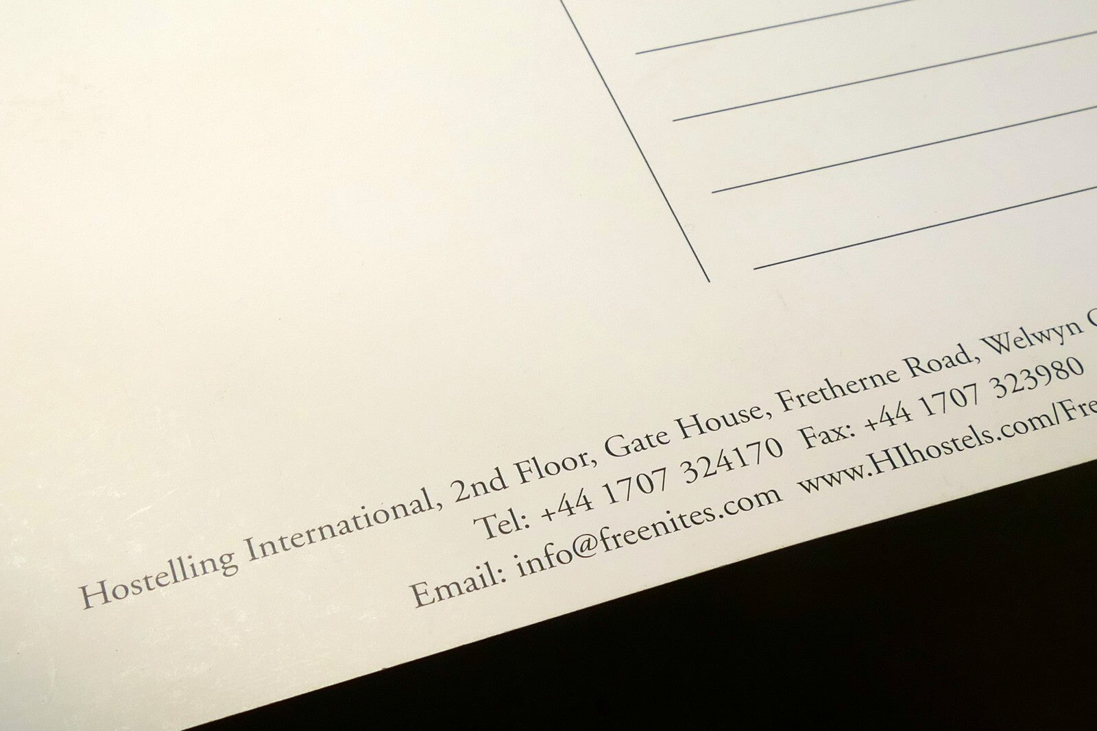 Hostelling International Postcard unposted Hostel advertisement