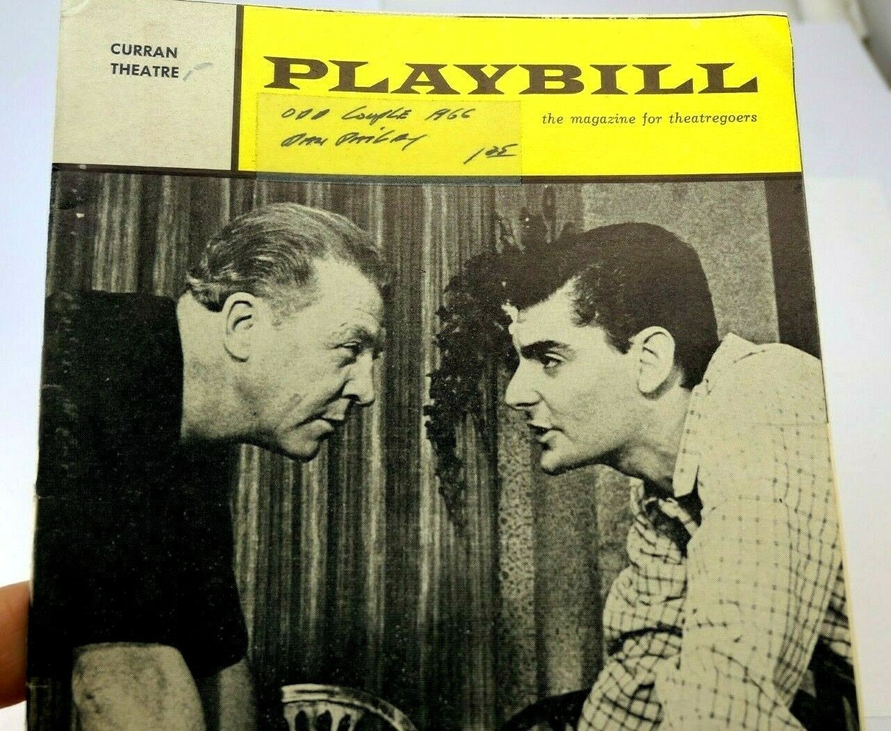 1966 playbill: the odd couple, curran theatre with peter boyle magazine