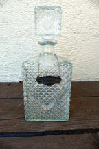 1 Litter Glass Decanter With Stopper 10" tall "Vodka" square