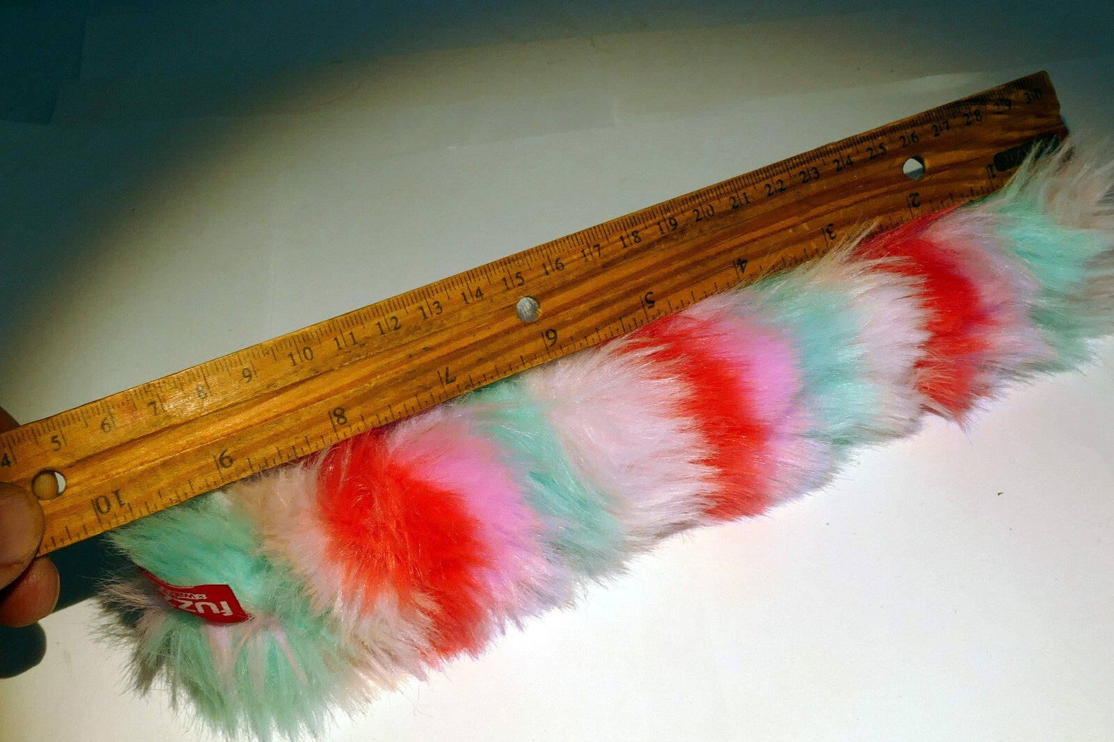 Rainbow Stripes - Slap Bracelet - Fuzz'd   fluffy pink