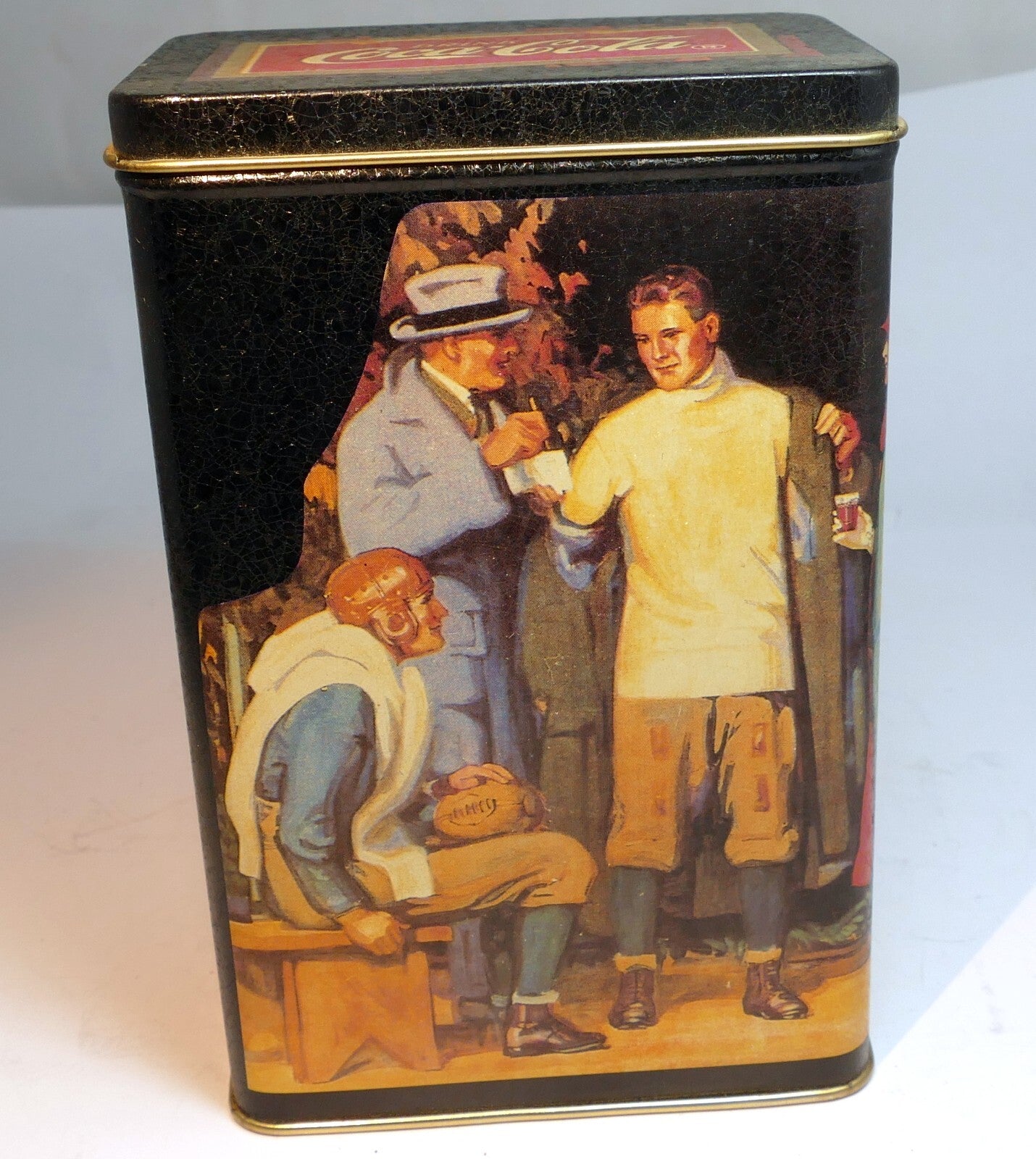 Coca-Cola Tin Can  Red & Gold "Delicious and Refreshing" Drink rectangle  6"